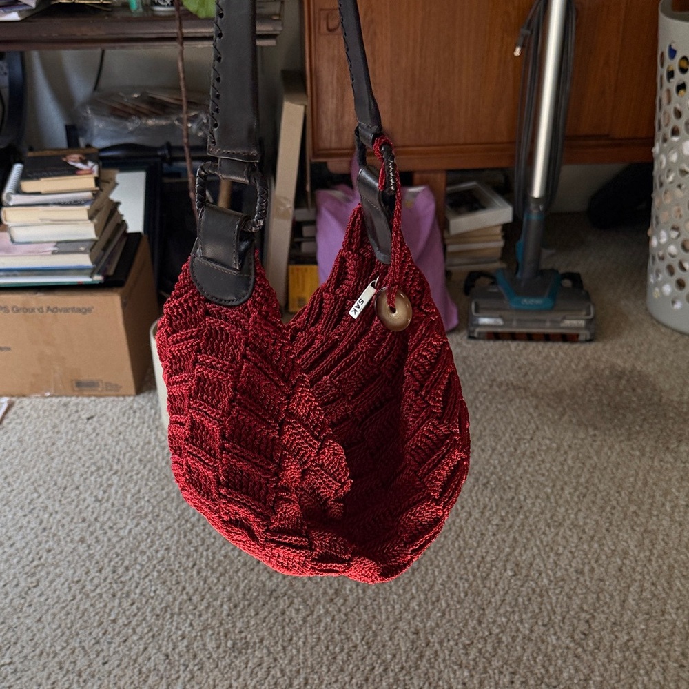 THE SAK Red Woven Knit Purse - Picture 6 of 16